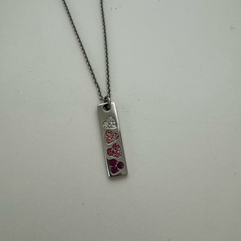 Lia Sophia Silver Necklace with Pink and White Accents